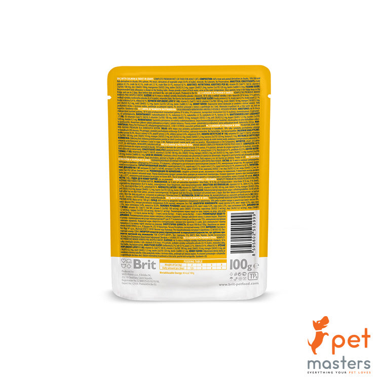 Brit Premium Cat Pouch With Salmon/Trout 100g