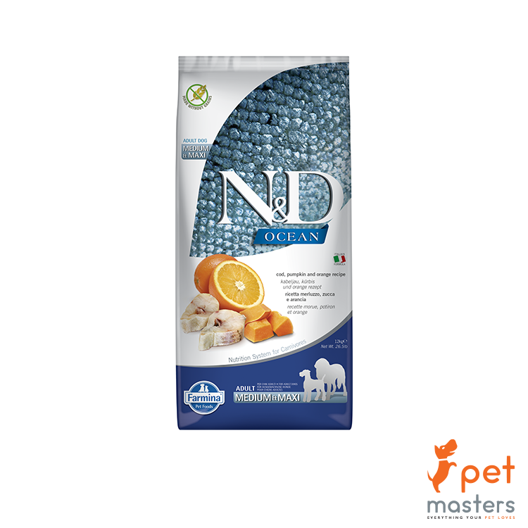 Farmina Ocean Adult Dog - Wild Caught Cod, Pumpkin & Orange