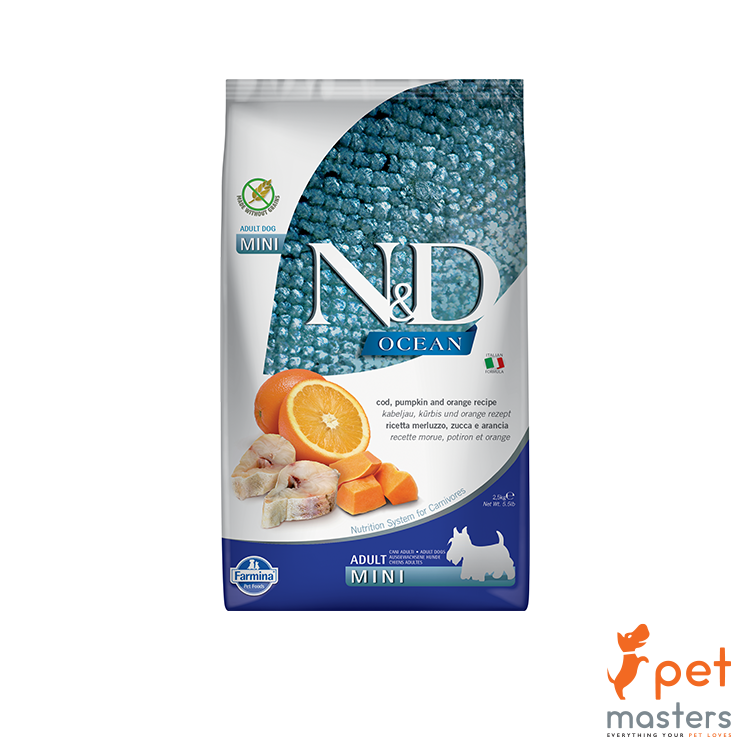 Farmina Ocean Adult Dog Wild Caught Cod, Pumpkin Orange