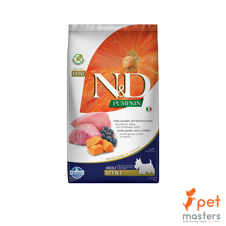 Farmina Pumpkin Adult Dog -New Zealand Grass Fed Lamb, Pumpkin & Blueberry