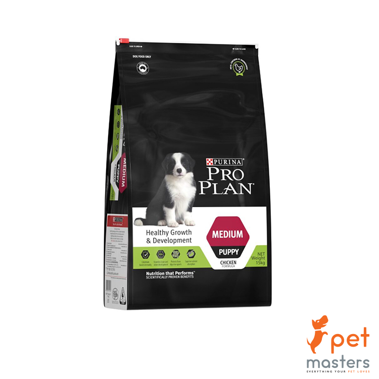 Purina Pro Plan Medium Breed Puppy Food 15kg - Chicken Formula