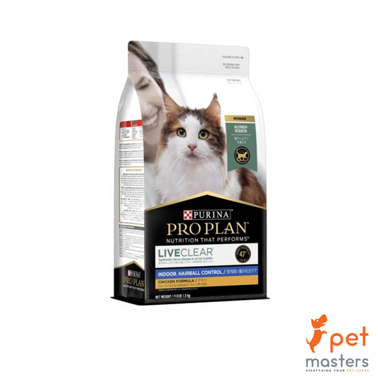 Purina Pro Plan LIVECLEAR Adult Indoor & Hairball Control Cat Food 1.5kg